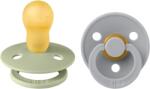 BIBS - Set 2 suzete Colour Latex, tetina rotunda, 18 luni +-Sage/Cloud (130262)