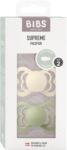 BIBS - Set 2 suzete Supreme Latex, tetina simetrica, 6 luni +-Ivory/Sage (270346)