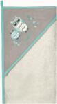 Womar Zaffiro Prosop de baie cu gluga imprimeu velur 100 x 100 cm Womar Zaffiro AN-OW-01-10 (cv-AN-OW-01-10_Alb/Gri/Turcoaz)