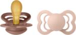 BIBS - Set 2 suzete Supreme Latex, tetina simetrica, 6 luni +-Blush/Woodchuck (270337)