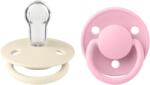 BIBS - Set 2 suzete De Lux Silicon, tetina rotunda, marime universala-Ivory/Baby Pink (150214)