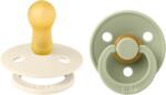 BIBS - Set 2 suzete Colour Latex, tetina rotunda, 6 luni +-Ivory/Sage (120241)