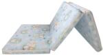 MyKids Saltea Pliabila Spuma Poliuretanica 120x60x5 cm - Baby Teddy Blue Saltea bebelusi