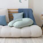 Doomoo - Perna mare pentru gravide si bebelusi 3 in 1, bumbac organic Buddy Cloudy Kaki (B60)
