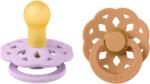 BIBS - Set 2 suzete Boheme Latex, tetina rotunda, 0 luni +-Violet Sky/Pumpkin (230137)