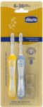 Chicco Periuta de dinti copii Chicco, set 2 bucati, indigo + mustar, 6-36 luni (1208211-7)