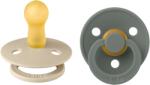 BIBS - Set 2 suzete Colour Latex, tetina rotunda, 6 luni +-Vanilla/Pine (120431)
