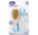 Chicco Set pieptan si perie Chicco, par natural, bleu (06569-7_BLEU) - bebes
