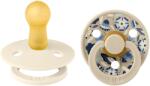 BIBS x LIBERTY - Set 2 suzete Colour Bobo Latex, tetina rotunda, 6 luni+-Ivory/Vanilla (12020101)