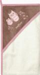 Womar Zaffiro Prosop de baie cu gluga imprimeu velur 100 x 100 cm Womar Zaffiro AN-OW-01-10 (cv-AN-OW-01-10_Alb/Maro/Roz)