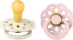 BIBS - Set 2 suzete Boheme Latex, tetina rotunda, 0 luni +-Ivory/Blossom (230107)