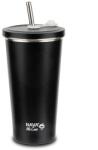 NAVA Cana termica cu pai din otel inoxidabil, Nava We care, 500 ml, negru (10-110-045)