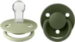 BIBS - Set 2 suzete De Lux Silicon, tetina rotunda, marime universala-Sage/Hunter Green (150222)