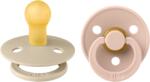 BIBS - Set 2 suzete Colour Latex, tetina rotunda, 0 luni +-Vanilla/Blush (110213)