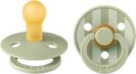 BIBS - Set 2 suzete Colour Studio Collection Stripe Latex, tetina rotunda, 0 luni+-Sage (11015102)