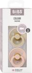 BIBS - Set 2 suzete Colour Latex, tetina rotunda, 6 luni +-Vanilla/Blush (120213)