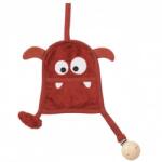 Timboo Textil din bambus pentru dentitie cu agatatoare suzeta din lemn Monstru Rosewood (TM-TUTMO-532) - bebes