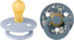 BIBS x LIBERTY - Set 2 suzete Colour Capel Latex, tetina rotunda, 0 luni+-Dusty Blue/Petrol (11010104)