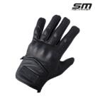 SM Racewear Manusi moto din piele naturala perforata SM Racewear Fallon - Barbati - Urban Touring - Cu protectii si inchidere Velcro pe incheietura - Negru (MPF040-XXXL)