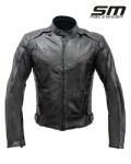 SM Racewear Geaca moto SM Racewear Hiflow - Piele naturala de bovina, Zone perforate pentru ventilatie, Captuseala detasabila, Protectii CE (umeri coate spate) (GPH069M)