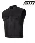 SM Racewear Vesta moto SM Racewear Concho Classic - piele naturala groasa, fermoare si capse metalice, croiala cu guler ridicat (VPC019-L)