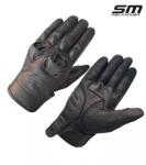 SM Racewear Manusi moto din piele naturala SM Racewear TitanPro - Barbati - Sport Touring - Cu protectii monturi cu sistem de ventilare - Negru (MPT027-XXL)