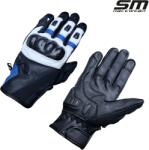 SM Racewear Manusi moto SM Racewear Striker Short - piele naturala dublata, protectii hard carbon si panouri textile ventilate (MPS041-XLA)