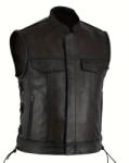 SM Racewear Vesta moto SM Racewear Concho - stil clasic din piele naturala, cu snururi laterale si detalii metalice rezistente (VPC073-L)