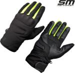SM Racewear Manusi moto din piele si material textil SM Racewear Vulcano Waterproof - Impermeabile si calduroase - Potrivite si pentru ski sau vreme rece - Negru (MPV045-SNE)