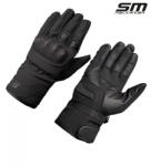 SM Racewear Manusi moto din piele si material textil SM Racewear Vulcano Waterproof - Impermeabile si calduroase - Potrivite si pentru ski sau vreme rece - Negru (MPV045-SN)