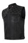 SM Racewear Vesta moto SM Racewear SOA White Threads - piele bovina groasa, fermoare metalice, croiala cu guler ridicat si detalii cusaturi contrastante (VPC074-XXL)