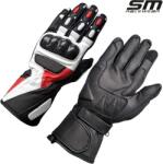 SM Racewear Manusi moto SM Racewear Striker Long - piele naturala dublata, protectii hard carbon si inchidere dubla incheietura-antebrat (MPS043-XXLR)