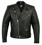 SM Racewear Geaca moto SM Racewear Classic Chopper - Piele naturala moale, Protectii CE coate umeri spate, Captuseala detasabila, Fermoare metalice (GPC078-M)