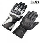 SM Racewear Manusi moto SM Racewear Striker Long - piele naturala dublata, protectii hard carbon si inchidere dubla incheietura-antebrat (MPS043-2XLN)