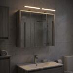 vidaXL Шкаф с огледало за баня Сив Сонома 63, 5 x 16 x 62, 5 см (889164)