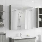 vidaXL Шкаф с огледало за баня Сив Сонома 70 x 14, 5 x 70 см (889092)