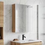 vidaXL Шкаф с огледало за баня Дъб Артизан 53, 5 x 15, 5 x 70 см (889238)