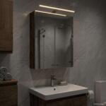 vidaXL Шкаф с огледало за баня Старо дърво 50 x 14, 5 x 70 см (889053)