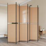 vidaXL Делител за стая с 6 панела Бежово 300 x 220 cm Текстил (42039226)