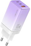 USAMS Incarcator de retea US-CC180 2x USB Type-C, 1x USB Fast Charging GaN 65W Mov (US-CC180 - Gradient Purple) - pcone