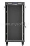 Lanberg 19" szabadon álló rack szekrény 24U/600X600 üvegajtó, lapraszerelt, LCD kijelző, fekete V2 (FF01-6624-12BL) (FF01-6624-12BL)