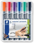 STAEDTLER Alkoholos marker készlet, 2 mm, kúpos, STAEDTLER "Lumocolor® 352", 6 különböző szín (TS352WP6) - tutitinta