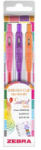 Zebra Zseléstoll készlet, 0, 25 mm, nyomógombos, ZEBRA "Sarasa Clip Sunset", 3 különböző szín (TZ99434) - tutitinta