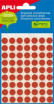 APLI Etikett, 10 mm kör, kézzel írható, színes, APLI, piros, 315 etikett/csomag (LCA2053) - tutitinta