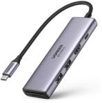 UGREEN CM511 elosztó, 5 az 1-ben adapter, 2x USB 3.0, HDMI, USB-C, TF/SD, 4K@60Hz, szürke (CM511-60384)
