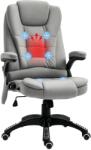 Vinsetto Scaun de șef cu funcție de masaj și încălzire, ergonomic, reglabil, până la 120 kg, Gri | Aosom Romania (921-171V95GY)
