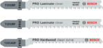 Bosch Set 3 pânze pentru ferăstrău vertical, Laminate 2x T101BIF; 1x T101AOF (2608636429) Panza fierastrau