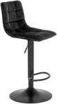 House Nordic 2 db Middelfart bárszék, bársony, fekete, 75 cm ülésmagasság