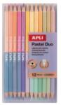 APLI Pastel Duo Színes ceruza készlet kétvégű háromszögletű 24 pasztel szín (20084)