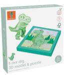Orange Tree Toys Puzzle din lemn Orange Tree Toys 2 în 1 - Excavarea T-Rex (OTT29508) Puzzle